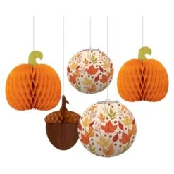 AMSCAN 8 In., 9 In., 10.6 In. Fall Harvest Hanging Bouquet (2-Pack)