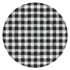 AMSCAN 13 In. Black And White Thanksgiving Checkered Charger (3-Pack)