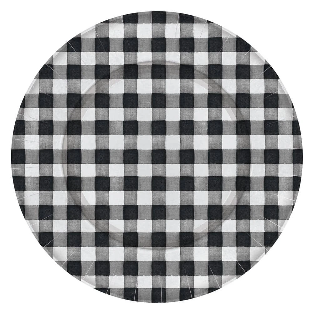 AMSCAN 13 In. Black And White Thanksgiving Checkered Charger (3-Pack) 1 AMSCAN 13 In. Black And White Thanksgiving Checkered Charger (3-Pack)