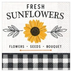 AMSCAN 5 In. X 5 In. Multi-Color Paper Fall Harvest Market Beverage Napkins (6-Pack)