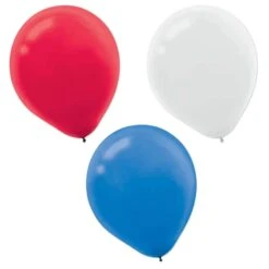 AMSCAN 12 In. Red, White And Blue Latex Balloons (72-Count, 2-Pack)