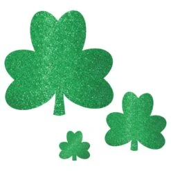 AMSCAN St. Patrick's Day Green Paper Shamrock Cutout Assortment (20-Count, 2-Pack)