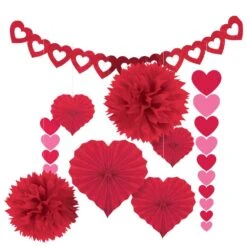 AMSCAN Paper 9-Piece Valentine's Day Decorating Kit