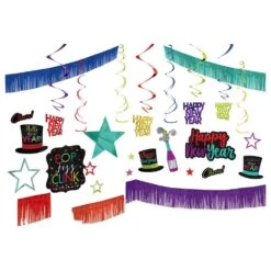 AMSCAN New Year's Jewel Tone Giant Room Decorating Kit (28-count 1-pack)