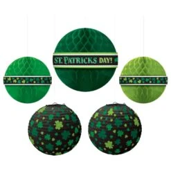 AMSCAN St. Patrick's Day Paper Ball Decoration Assortment (5-Count)