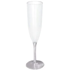 AMSCAN New Year's 9 In. Metallic Silver Champagne Flute (7-Pack)