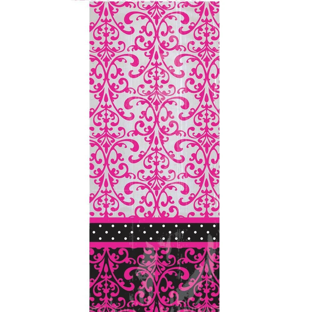 AMSCAN 9.5 In. X 4 In. Black And Pink Cellophane Bags (20-Count, 10-Pack) 1 AMSCAN 9.5 In. X 4 In. Black And Pink Cellophane Bags (20-Count, 10-Pack)