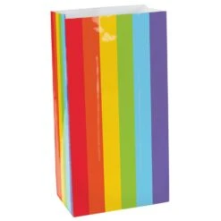 AMSCAN 10 In. X 5.25 In. Rainbow Paper Bags (12-Count, 9-Pack)