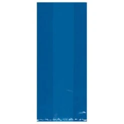 AMSCAN 9.5 In. X 4 In. Bright Royal Blue Cellophane Party Bags (25-Count, 12-Pack)