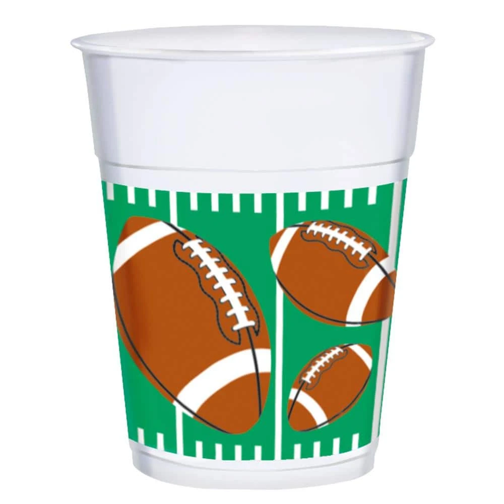 AMSCAN 3.75 In. X 4.5 In. 16 Oz. Football Plastic Cups 1 AMSCAN 3.75 In. X 4.5 In. 16 Oz. Football Plastic Cups