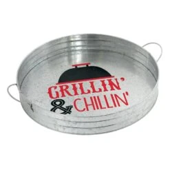 AMSCAN 14 In. X 14 In. Round Summer BBQ Serving Tray (2-Pack)