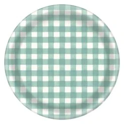 AMSCAN 13 In. Fall Melamine Checkered Charger (4-Pack)