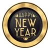AMSCAN 7.5 In. Gold New Year's Premium Plastic Plates