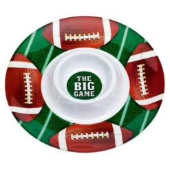 AMSCAN 13 In. X 2 In. Football Chip And Dip Tray