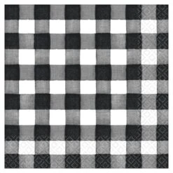 AMSCAN 6.5 In. X 6.5 In. Black And White Checkered Paper Thanksgiving Lunch Napkins (5-Pack)