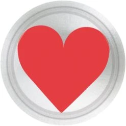 AMSCAN Key To Your Heart 7 In. X 7 In. Metallic Paper Valentine's Day Plate (8-Count 5-Pack)
