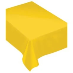 AMSCAN 80 In. X 60 In. Yellow Sunshine Fabric Everyday Table Cover (2-Pack)