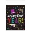 AMSCAN 84 In. X 54 In. Black Bright New Year's Eve Plastic Table Cover (2-Pack)