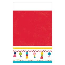 AMSCAN 96 In. X 54 In. Multi-Color Plastic Cinco De Mayo Fiesta Time Table Cover (3-Pack)