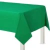 AMSCAN 54 In. X 108 In. Festive Green Flannel-Backed Vinyl Table Cover (2-Piece)