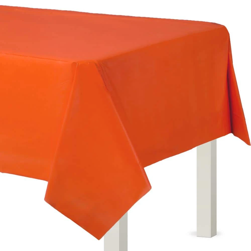 AMSCAN 54 In. X 108 In. Orange Peel Flannel-Backed Vinyl Table Cover (2-Piece) 1 AMSCAN 54 In. X 108 In. Orange Peel Flannel-Backed Vinyl Table Cover (2-Piece)