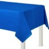 AMSCAN 54 In. X 108 In. Bright Royal Blue Flannel-Backed Vinyl Table Cover (2-Piece)