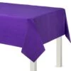AMSCAN 54 In. X 108 In. New Purple Flannel-Backed Vinyl Table Cover (2-Piece)