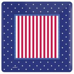 AMSCAN 10 In. X 10 In. American Classic Square Paper Plate (8-Count, 5-Pack)