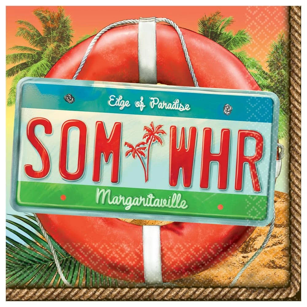 AMSCAN Summer 5 In. X 5 In. Multi-Color Margaritaville Beverage Napkins (3-Pack) 1 AMSCAN Summer 5 In. X 5 In. Multi-Color Margaritaville Beverage Napkins (3-Pack)