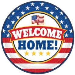 AMSCAN 7 In. X 7 In. Welcome Home Round Paper Plate (18-count, 3-Pack)
