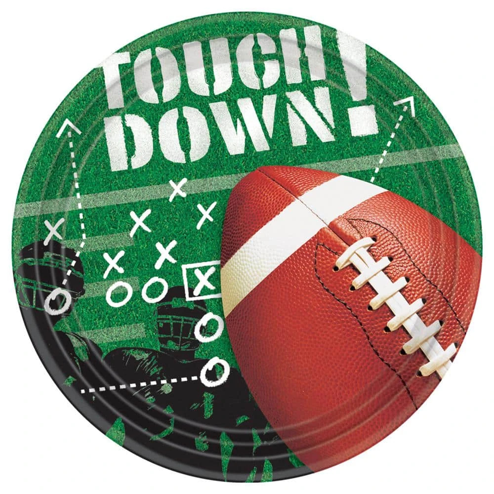 AMSCAN 7 In. X 0.5 In. Football Frenzy Paper Plates 1 AMSCAN 7 In. X 0.5 In. Football Frenzy Paper Plates