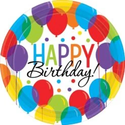 AMSCAN 9 In. Big Party Pack Balloon Bash Round Paper Plates (60-Piece)