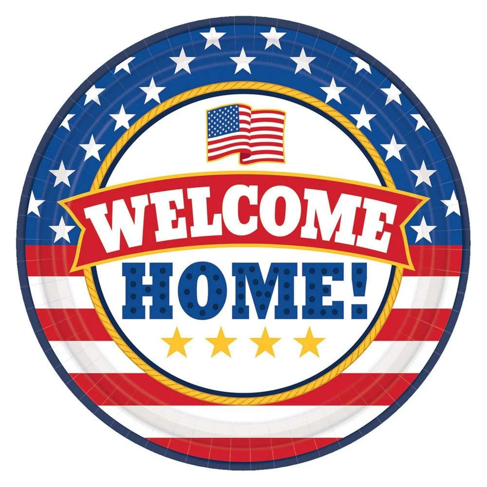 AMSCAN 9 In. X 9 In. Welcome Home Round Paper Plate (18-Count, 3-Pack) 1 AMSCAN 9 In. X 9 In. Welcome Home Round Paper Plate (18-Count, 3-Pack)