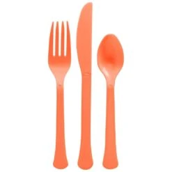 AMSCAN Boxed Heavy Weight Orange Peel Cutlery Assortment (400-Piece)