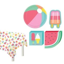 AMSCAN Just Chillin' Tableware Kit For 16 Guests (65-Pieces)