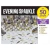 AMSCAN 125-Piece Evening Sparkle New Year's Party Kit For 50-People