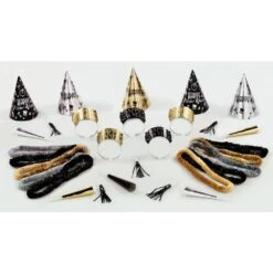 AMSCAN 30-Piece Midnight New Year's Party Kit For 10-People