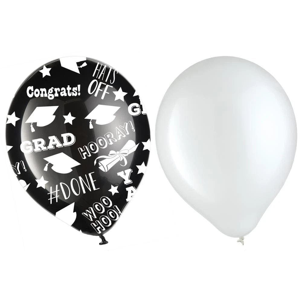 AMSCAN 12 In. Black Graduation Balloons (4-Pack) 1 AMSCAN 12 In. Black Graduation Balloons (4-Pack)