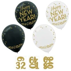 AMSCAN 0.3 In. Customize Able New Year's Countdown Latex Balloons