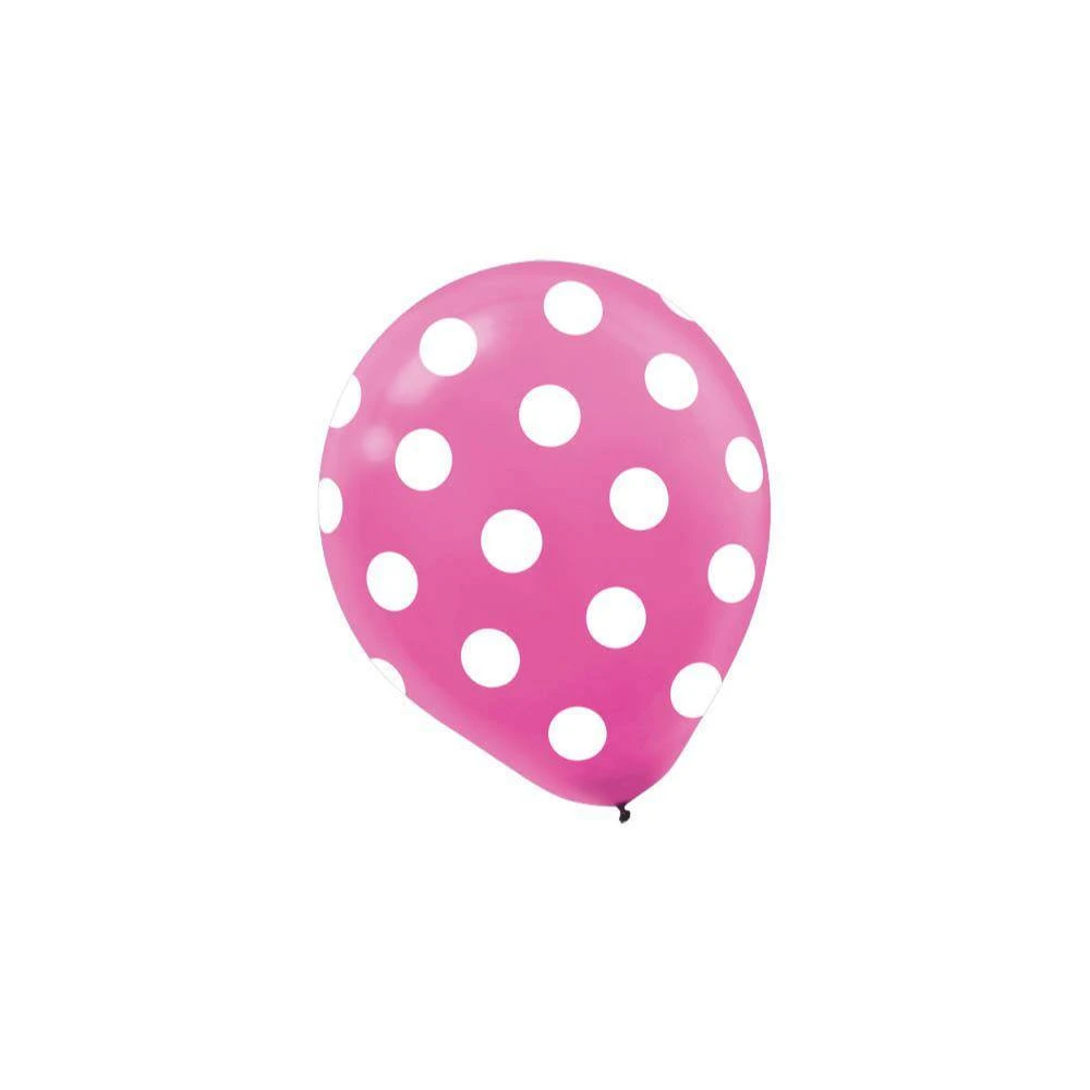 AMSCAN 12 In. Bright Pink Polka Dots Latex Balloons (6-Count, 9-Pack) 1 AMSCAN 12 In. Bright Pink Polka Dots Latex Balloons (6-Count, 9-Pack)