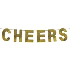 AMSCAN 12 Ft. X 9 In. Cheers Gold New Year's Sequin Banner