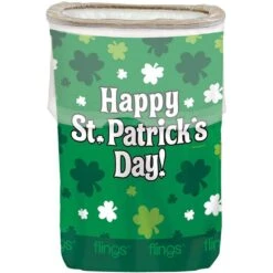 AMSCAN 22 In. X 15 In. Happy St. Patrick's Day Plastic Pop Up Trash Bin (3-Pack)
