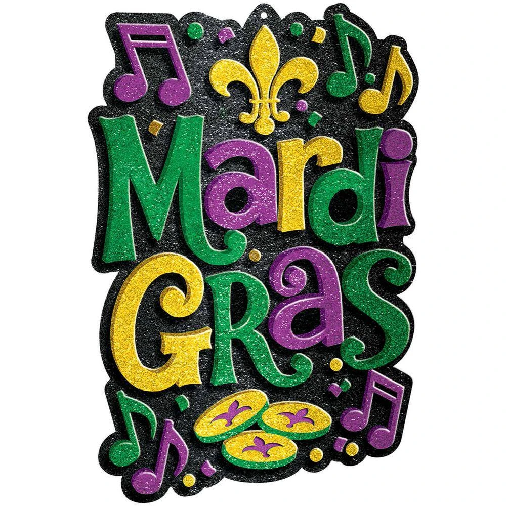 AMSCAN 21 In. Mardi Gras Plastic 3D Decoration (2-Pack) 1 AMSCAN 21 In. Mardi Gras Plastic 3D Decoration (2-Pack)