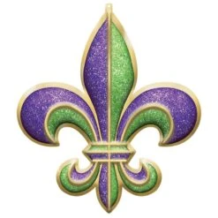 AMSCAN 26 In. Mardi Gras Plastic Fleur De Lis 3D Decoration (2-Pack)