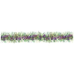 AMSCAN 12 Ft. Mardi Gras Foil Circle Tinsel Garland (4-Pack)