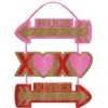AMSCAN 14 In. Valentine's Day Hugs And Kisses Stacked Sign (4-Pack)