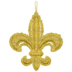 AMSCAN 14 In. Mardi Gras Gold Foam Fleur De Lis Decoration (2-Pack)