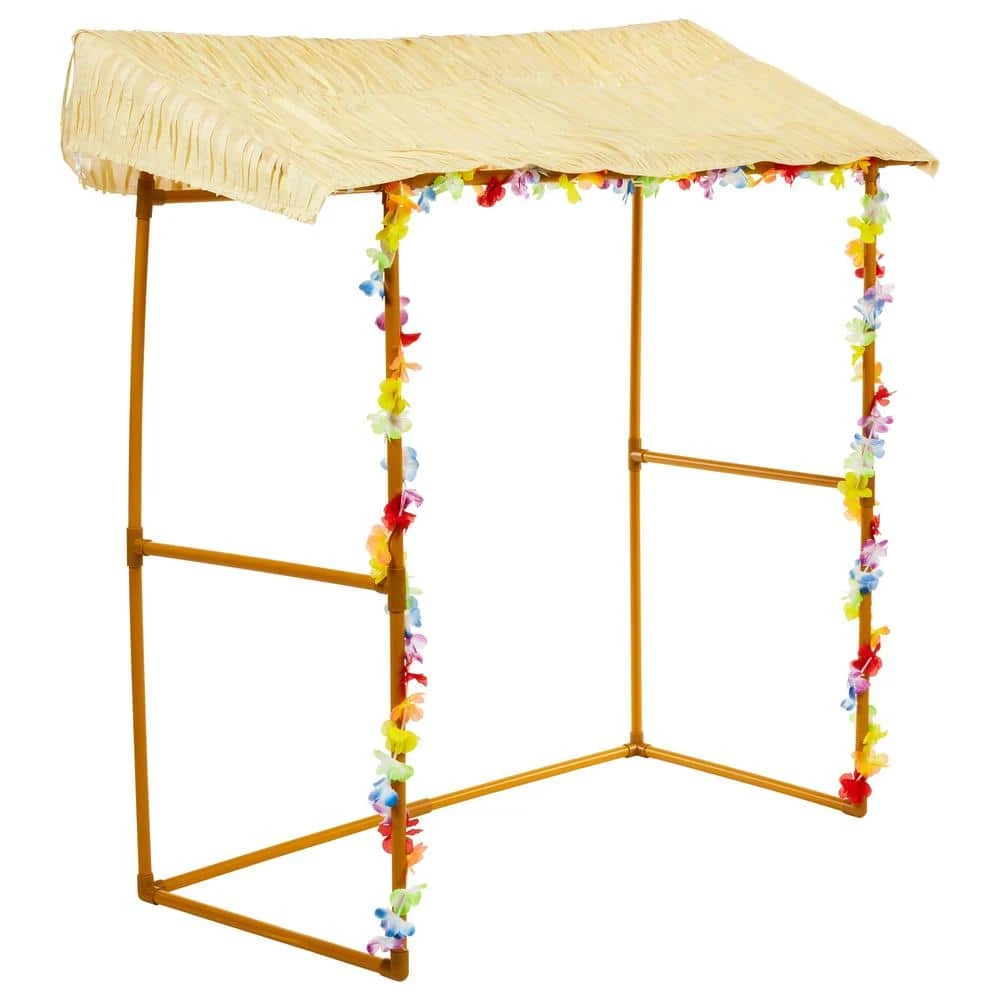 AMSCAN 53 In. X 52 In. Multi-color Plastic Tabletop Tiki Bar Hut 1 AMSCAN 53 In. X 52 In. Multi-color Plastic Tabletop Tiki Bar Hut