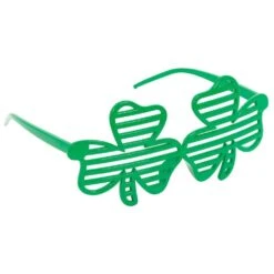 AMSCAN Green Plastic Shamrock St. Patrick's Day Slotted Glasses (3-Pack)