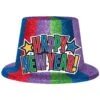 AMSCAN New Year's 5 In. Jewel Tone Glitter Top Hat (3-Pack)
